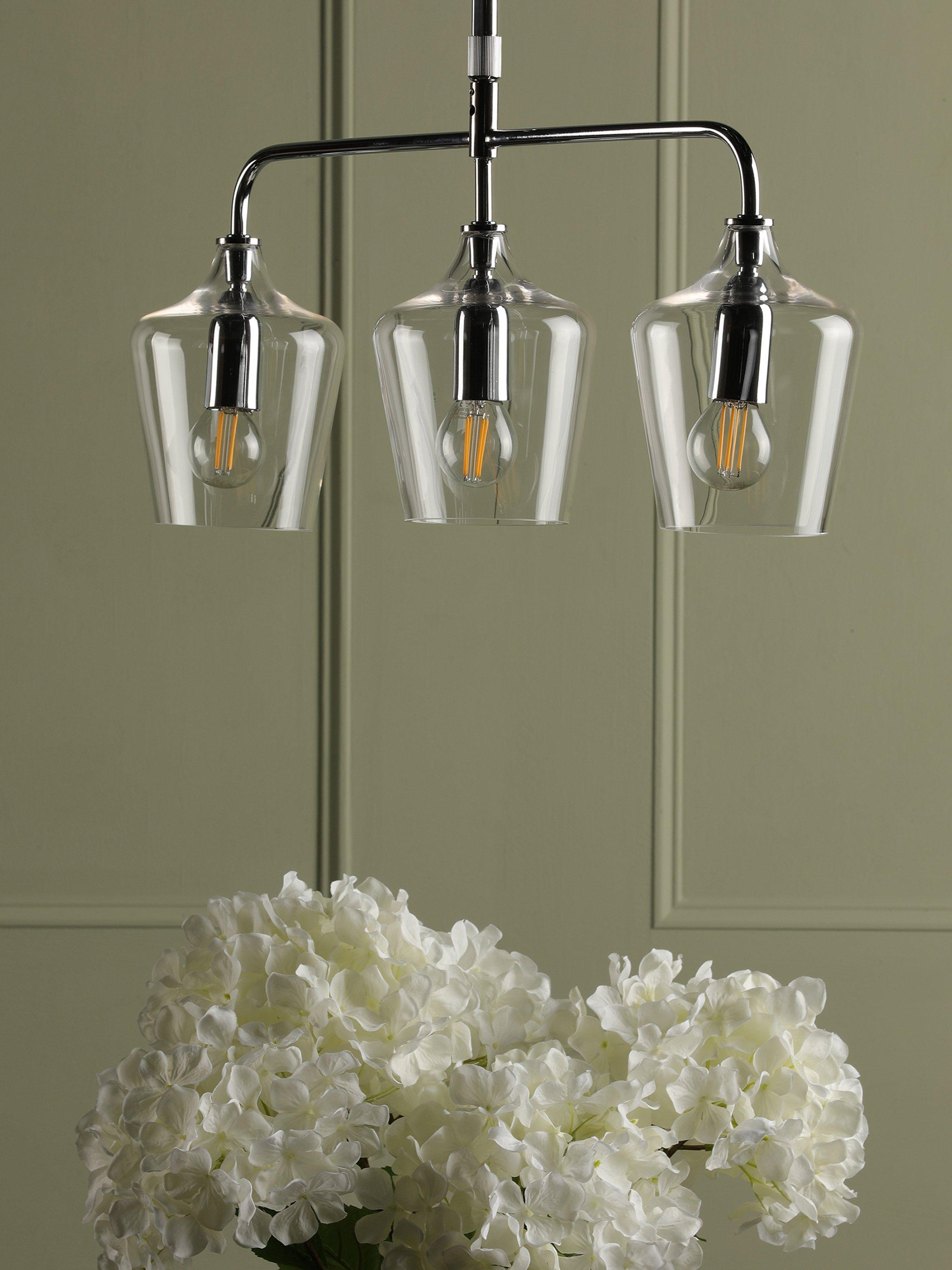 Laura Ashley Ockley chrome 3 pendant bar ceiling light (British brand)
