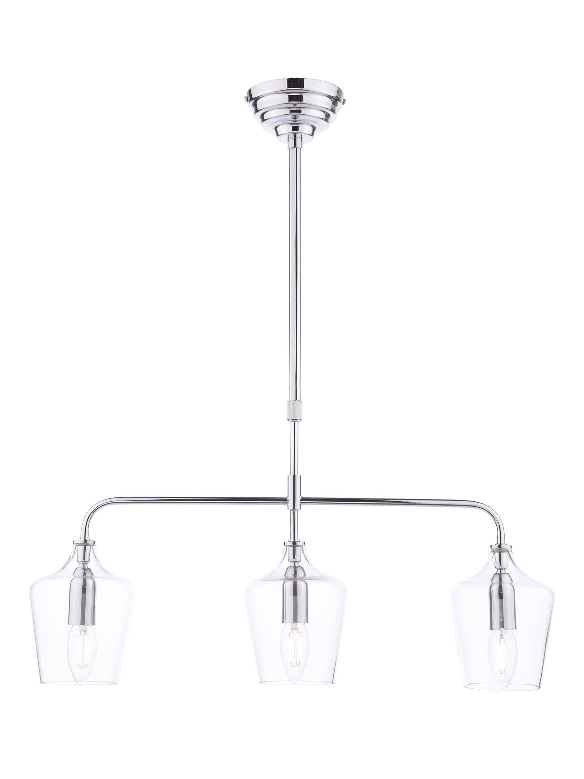 Laura Ashley Ockley chrome 3 pendant bar ceiling light (British brand)