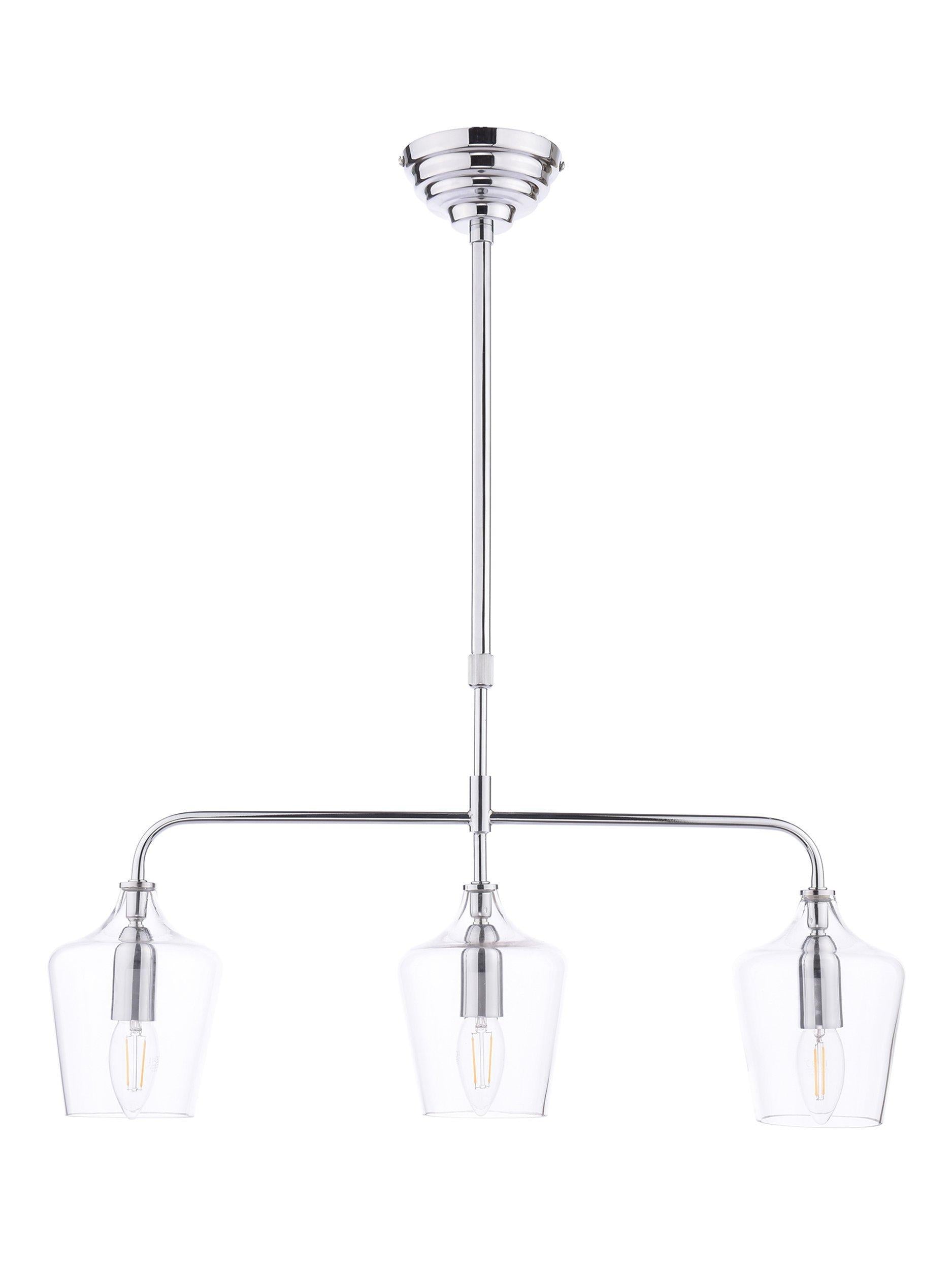 Laura Ashley Ockley chrome 3 pendant bar ceiling light (British brand)