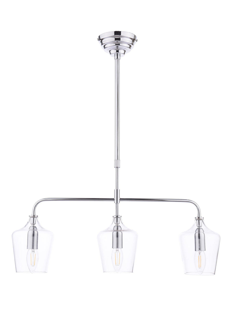 Laura Ashley Ockley chrome 3 pendant bar ceiling light (British brand)