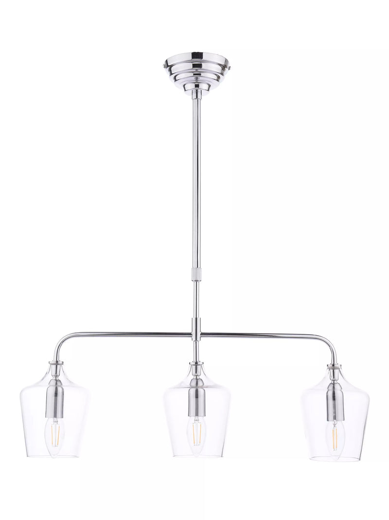 Laura Ashley Ockley chrome 3 pendant bar ceiling light (British brand)