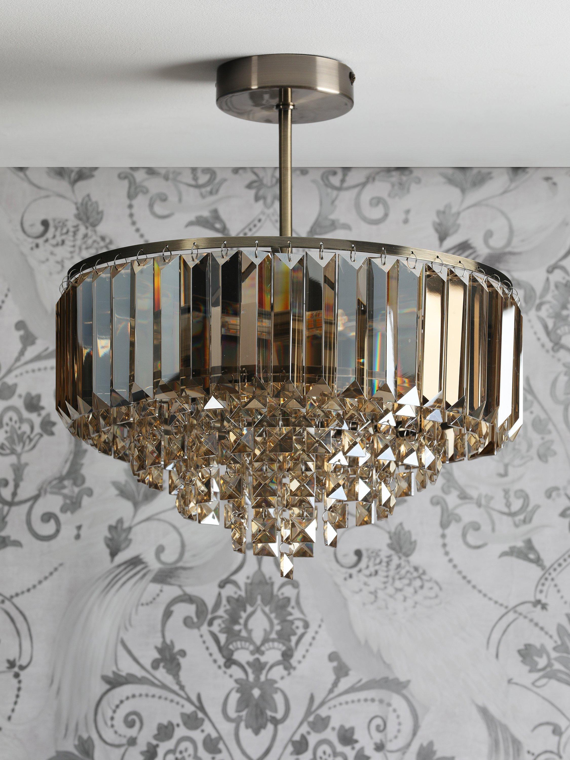 Laura Ashley Vienna semi flush ceiling light, champagne finish (British brand)