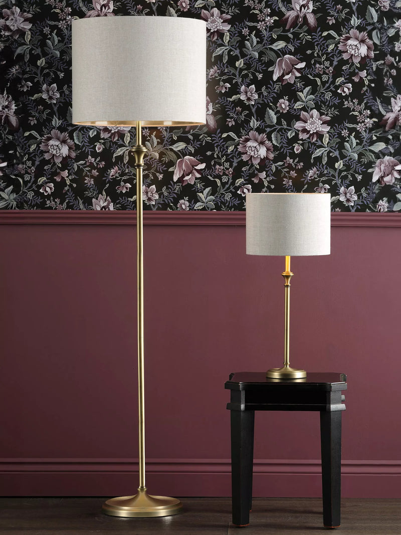 Laura Ashley Highgrove brass floor lamp 150cm, imported from the UK