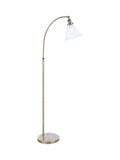 Laura Ashley Isaac floor lamp brass clear glass shade - British product