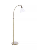 Laura Ashley Isaac floor lamp brass clear glass shade - British product