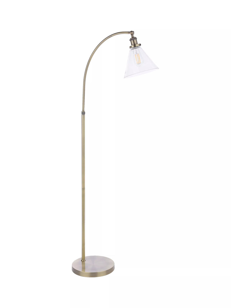 Laura Ashley Isaac floor lamp brass clear glass shade - British product