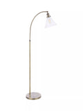 Laura Ashley Isaac floor lamp brass clear glass shade - British product