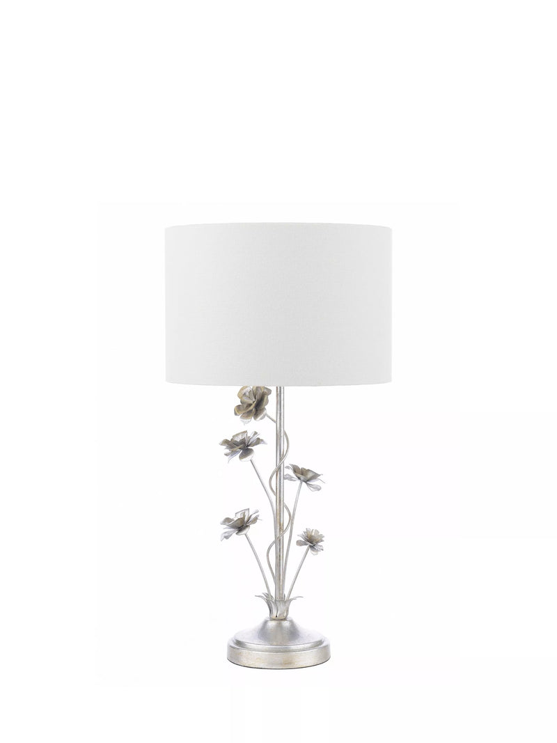 Laura Ashley Lyndale silver table lamp with drum shade, imported from the UK