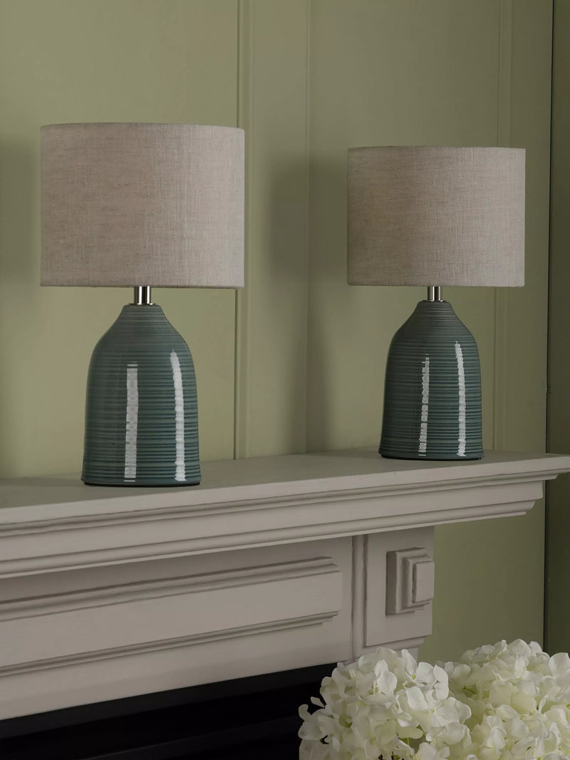 Laura Ashley table lamp set blue ceramic (British brand)
