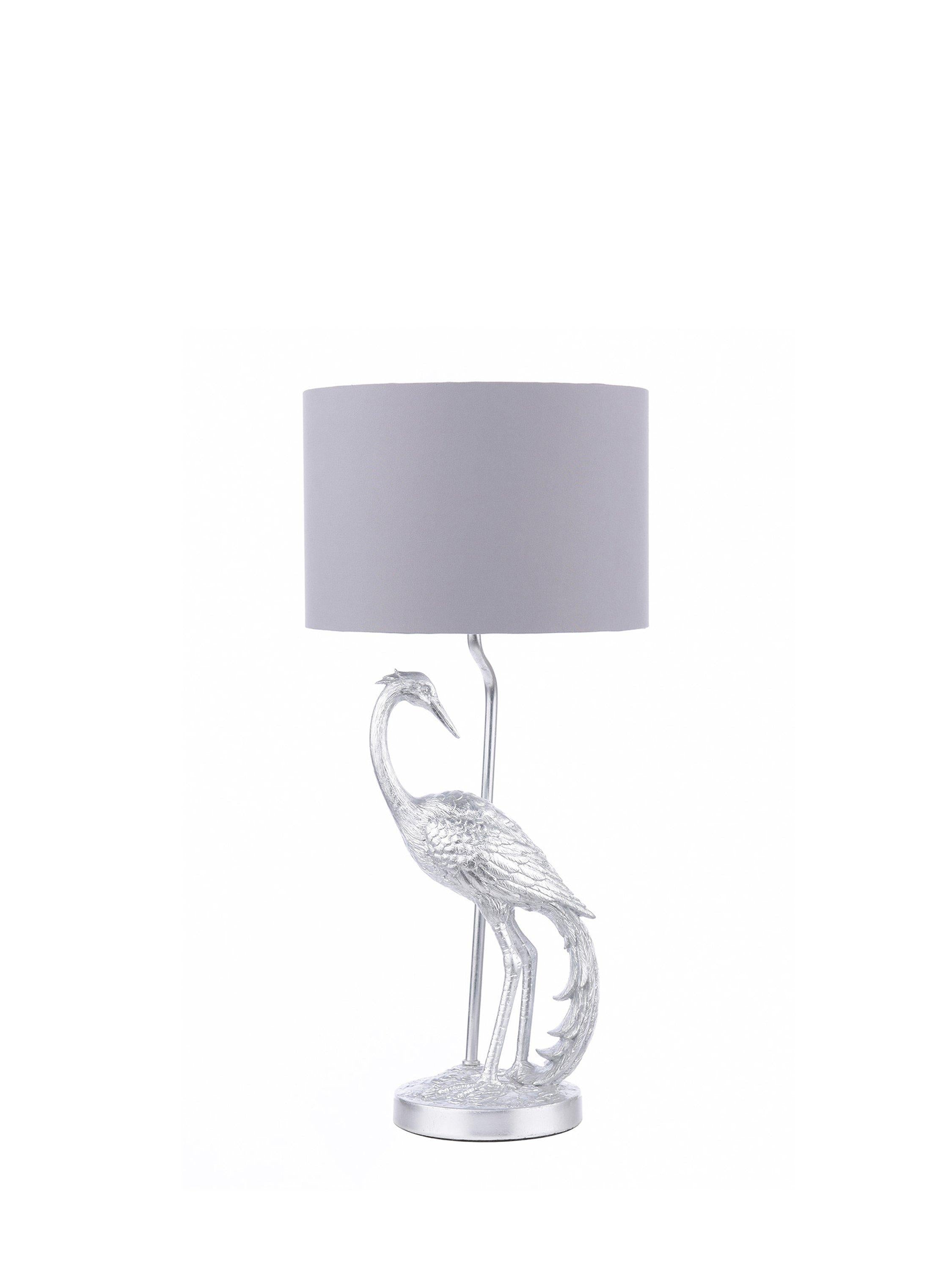 Laura Ashley Tregaron Stiel Tischlampe Silber, UK-Version