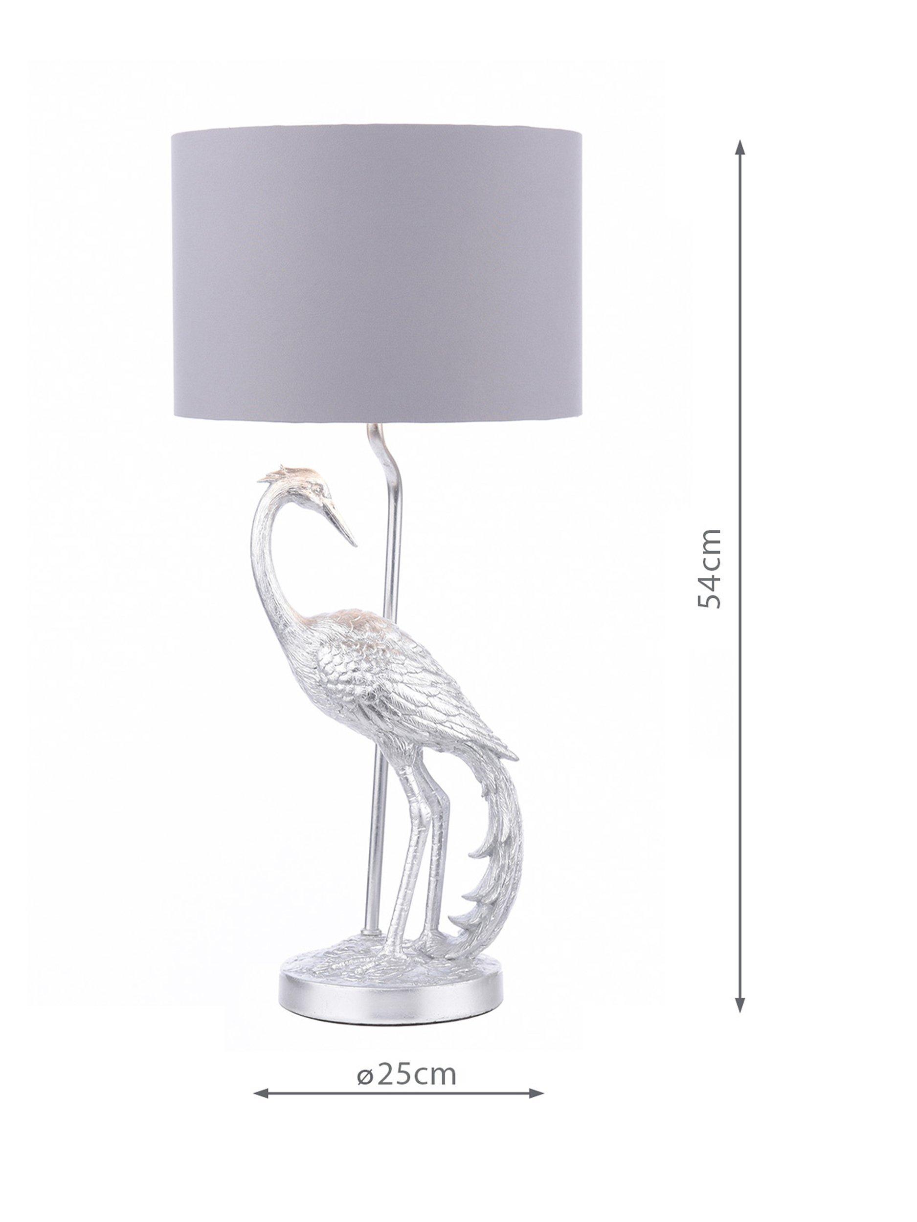 Laura Ashley Tregaron Stiel Tischlampe Silber, UK-Version