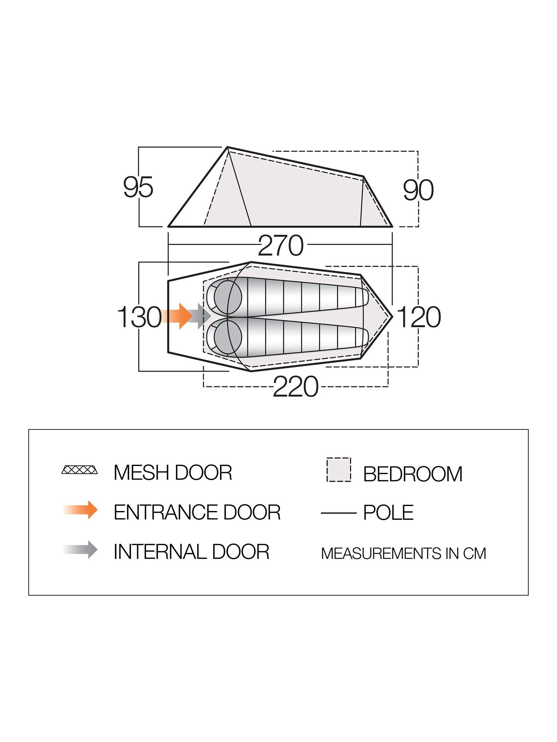 Vango Soul 200 Zelt mit Gestänge, UK-Version