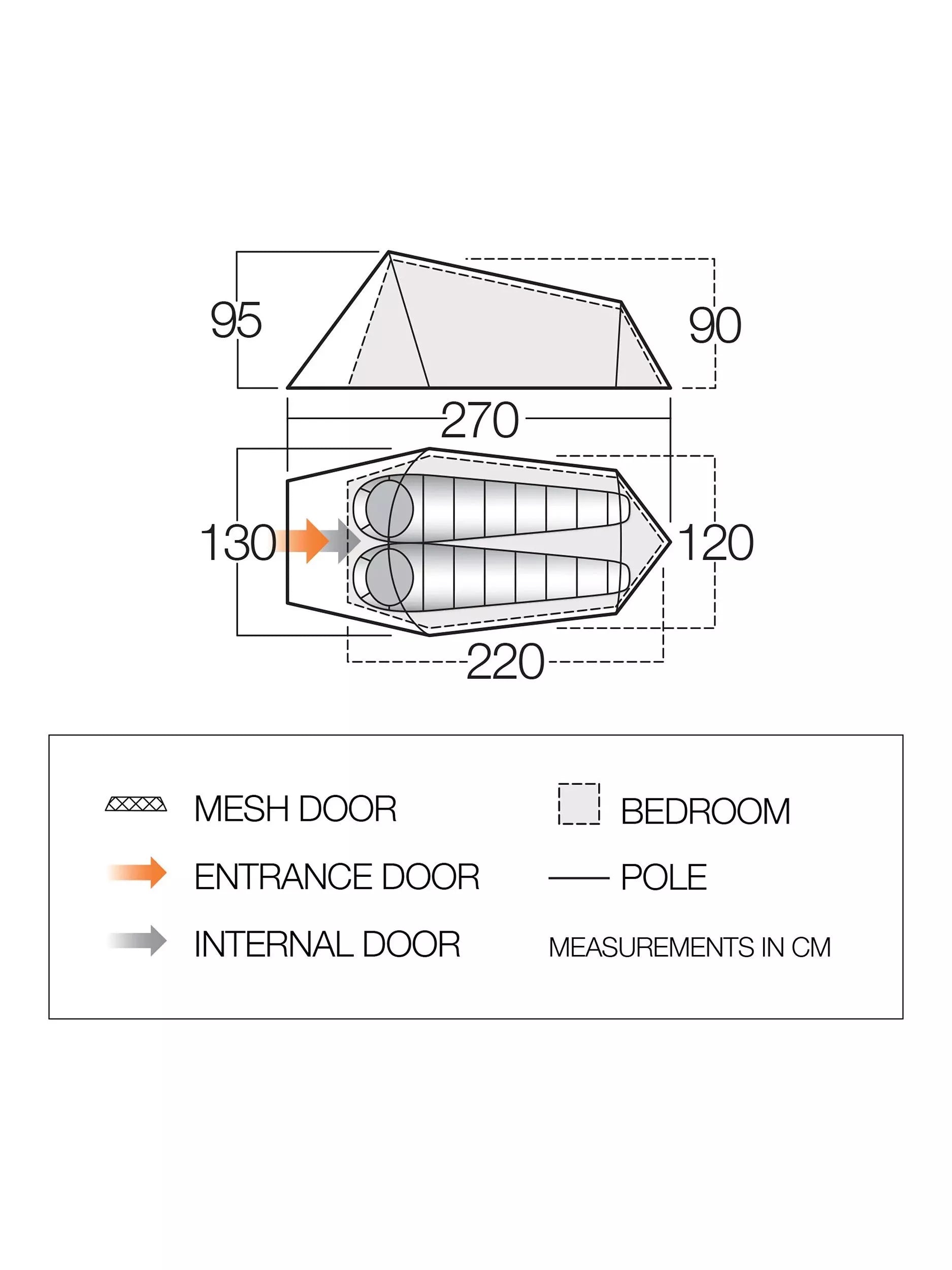 Vango Soul 200 poled tent, UK version
