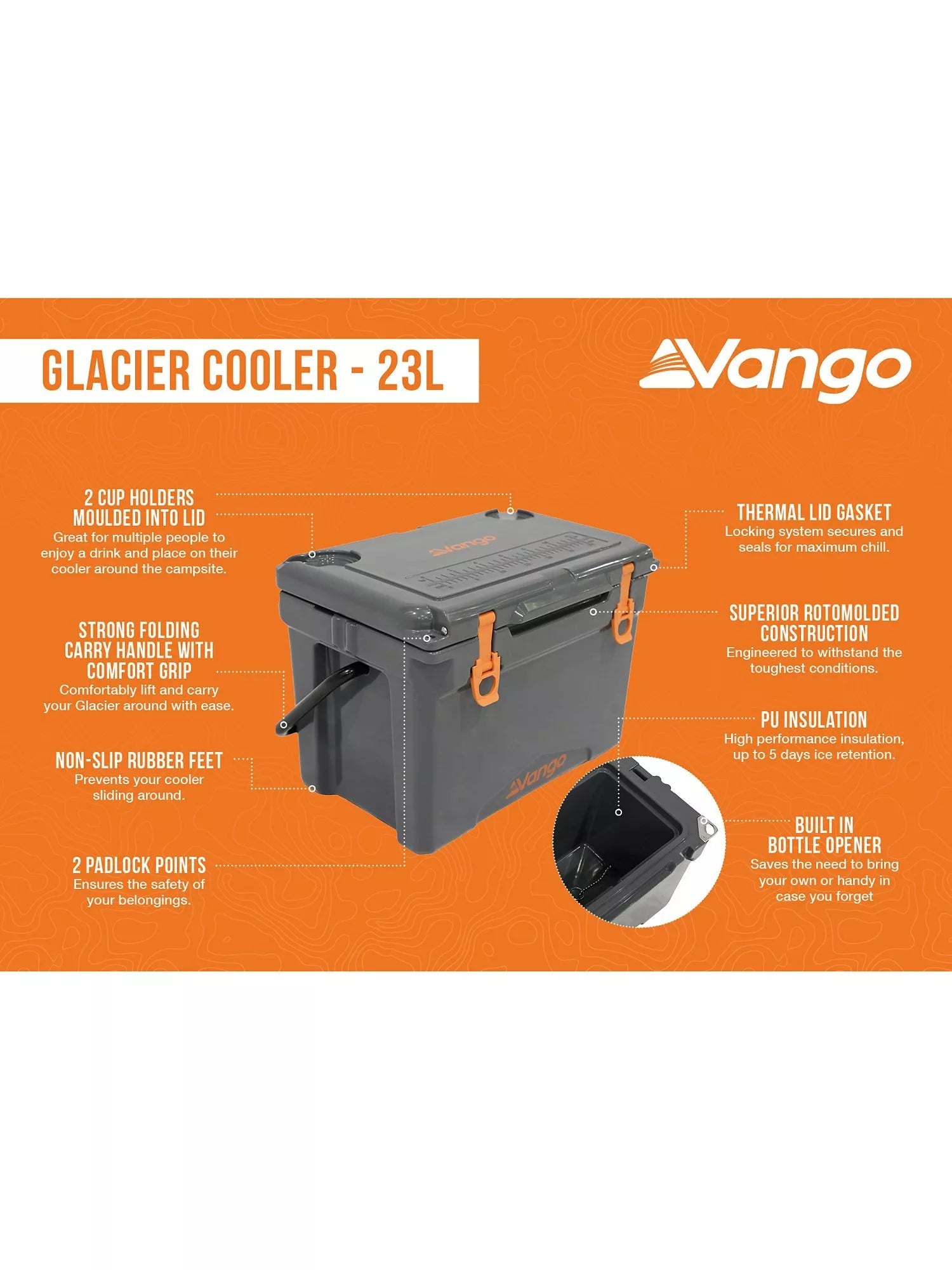 Vango 23L rotomolded cooler box, UK version