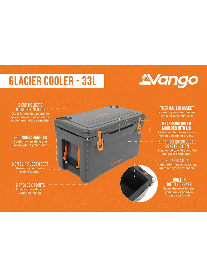 Vango Glacier 33L cooler box grey - British product