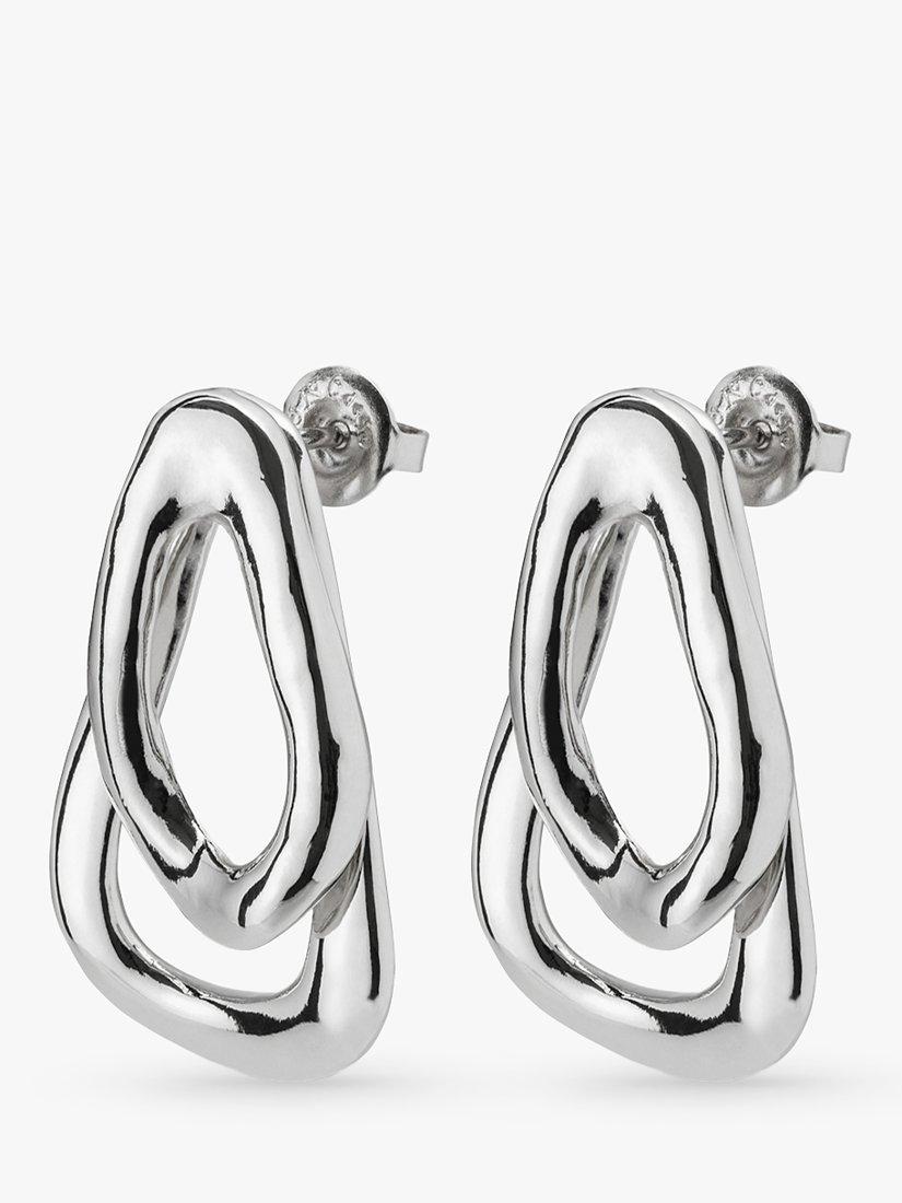 UNOde50 silver plated drop earrings 3.1cm UK version