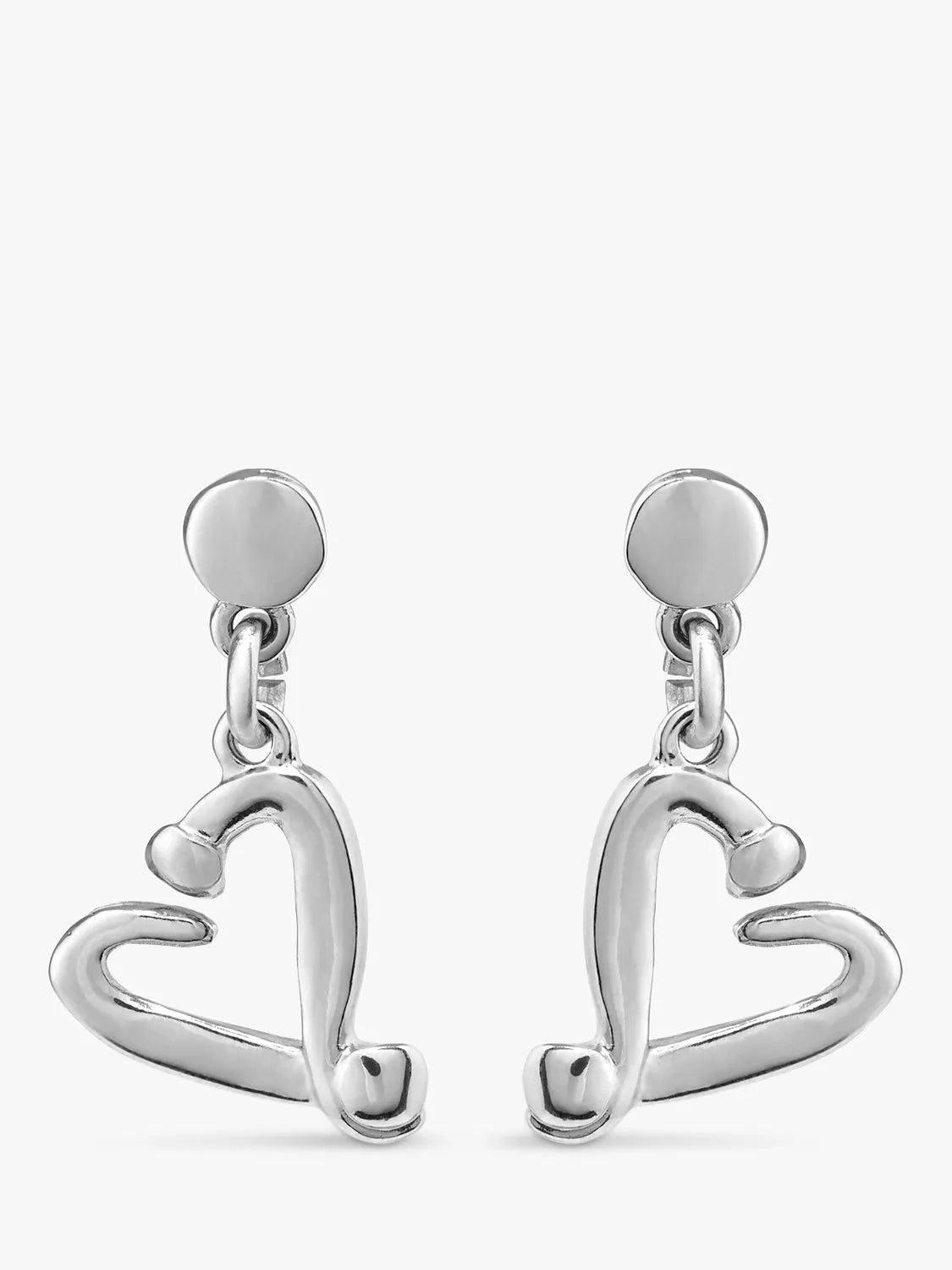 UNOde50 nailed heart drop earrings in silver - British product