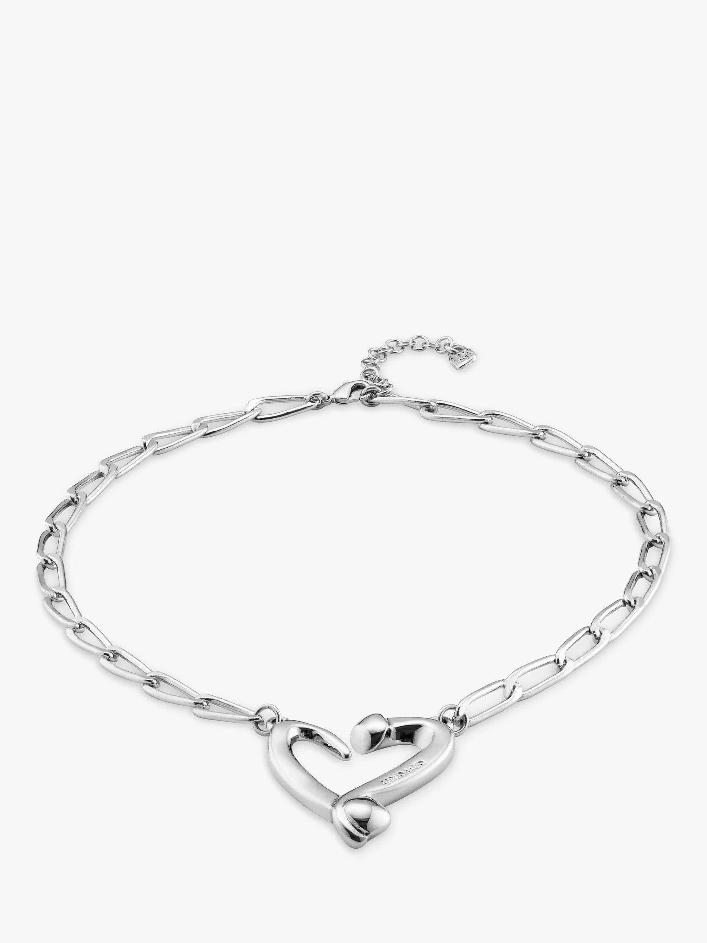 Collier UNOde50 Argent Coeurs et Clous 38,5 cm (Marque britannique)