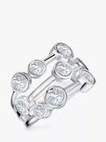 Jools by Jenny Brown 9 Cubic Zirconia Stone Bubble Ring Silver