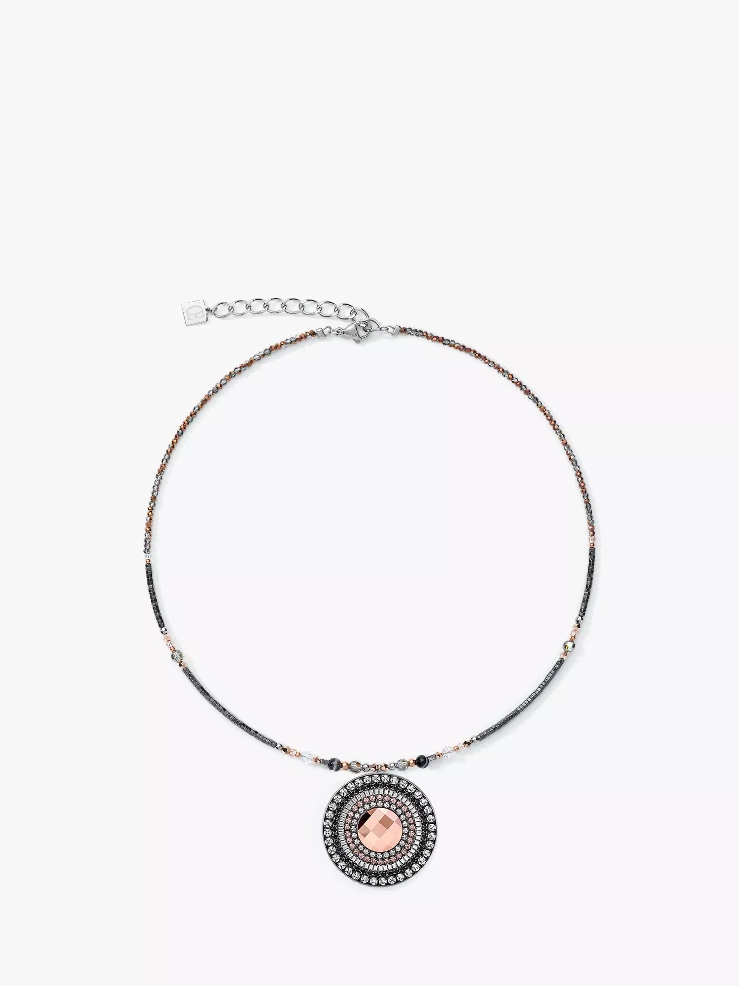 COEUR DE LION statement pendant necklace Swarovski crystals rose gold - British product