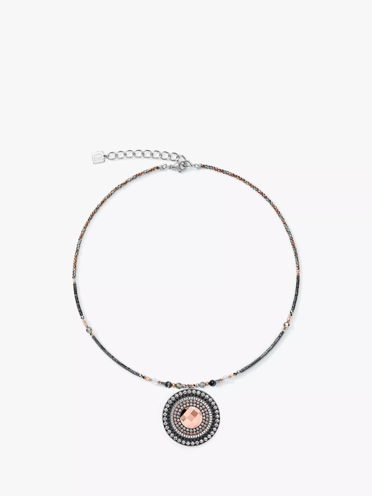 COEUR DE LION statement pendant necklace Swarovski crystals rose gold - British product