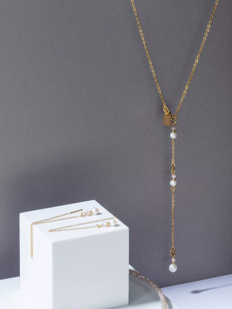 COEUR DE LION freshwater pearl lariat necklace 42cm (British brand)