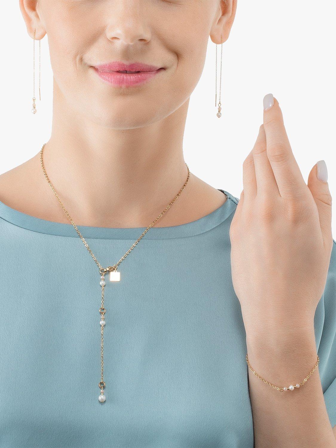 COEUR DE LION freshwater pearl lariat necklace 42cm (British brand)