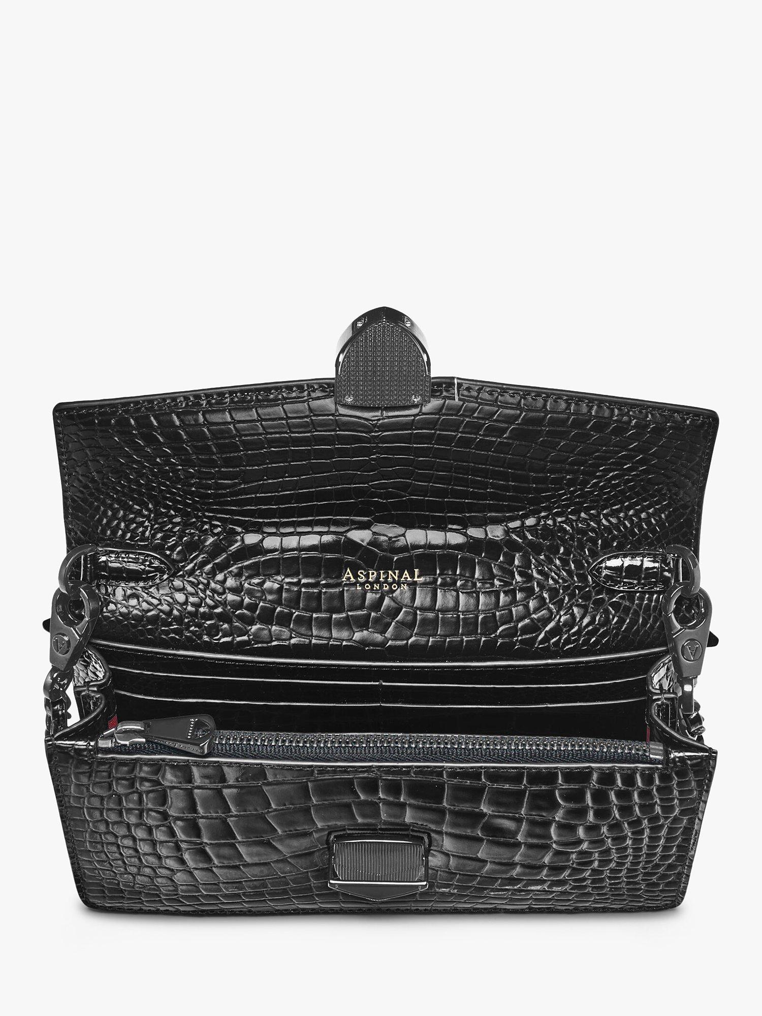 Aspinal of London Mayfair Kroko-Effekt Lederkupplungs-Tasche, UK-Version