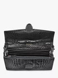 Aspinal of London Mayfair croc effect leather clutch bag, UK version
