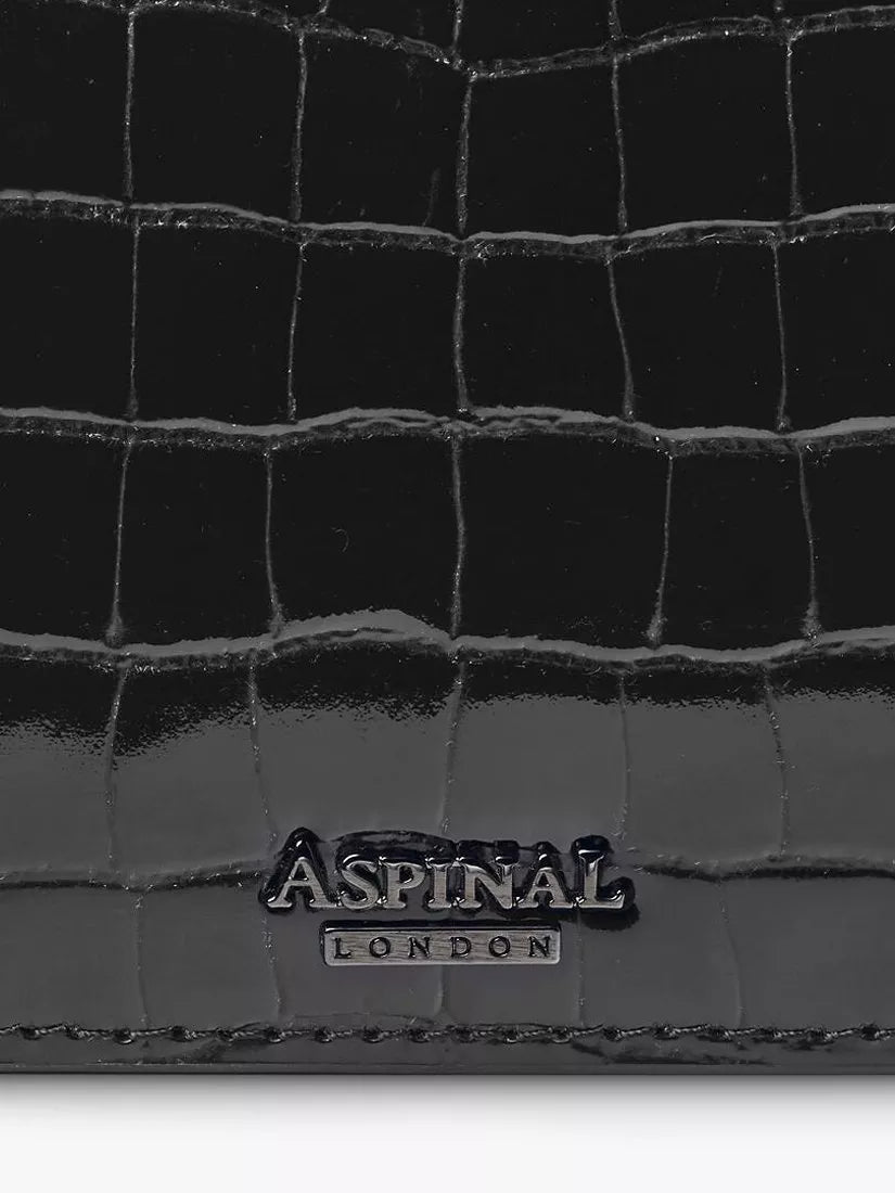 Aspinal of London Mayfair croc effect leather clutch bag, UK version