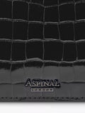Aspinal of London Mayfair croc effect leather clutch bag, UK version