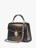 Aspinal Midi Mayfair 2 croc leather cross body bag (British brand)