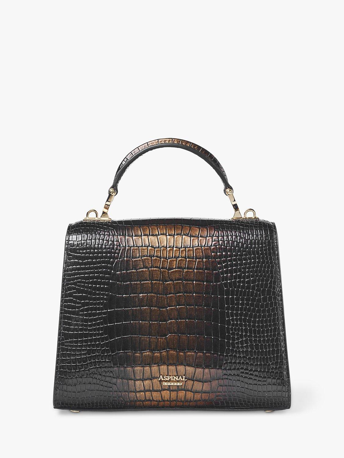Aspinal Midi Mayfair 2 croc leather cross body bag (British brand)