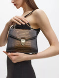 Aspinal Midi Mayfair 2 croc leather cross body bag (British brand)