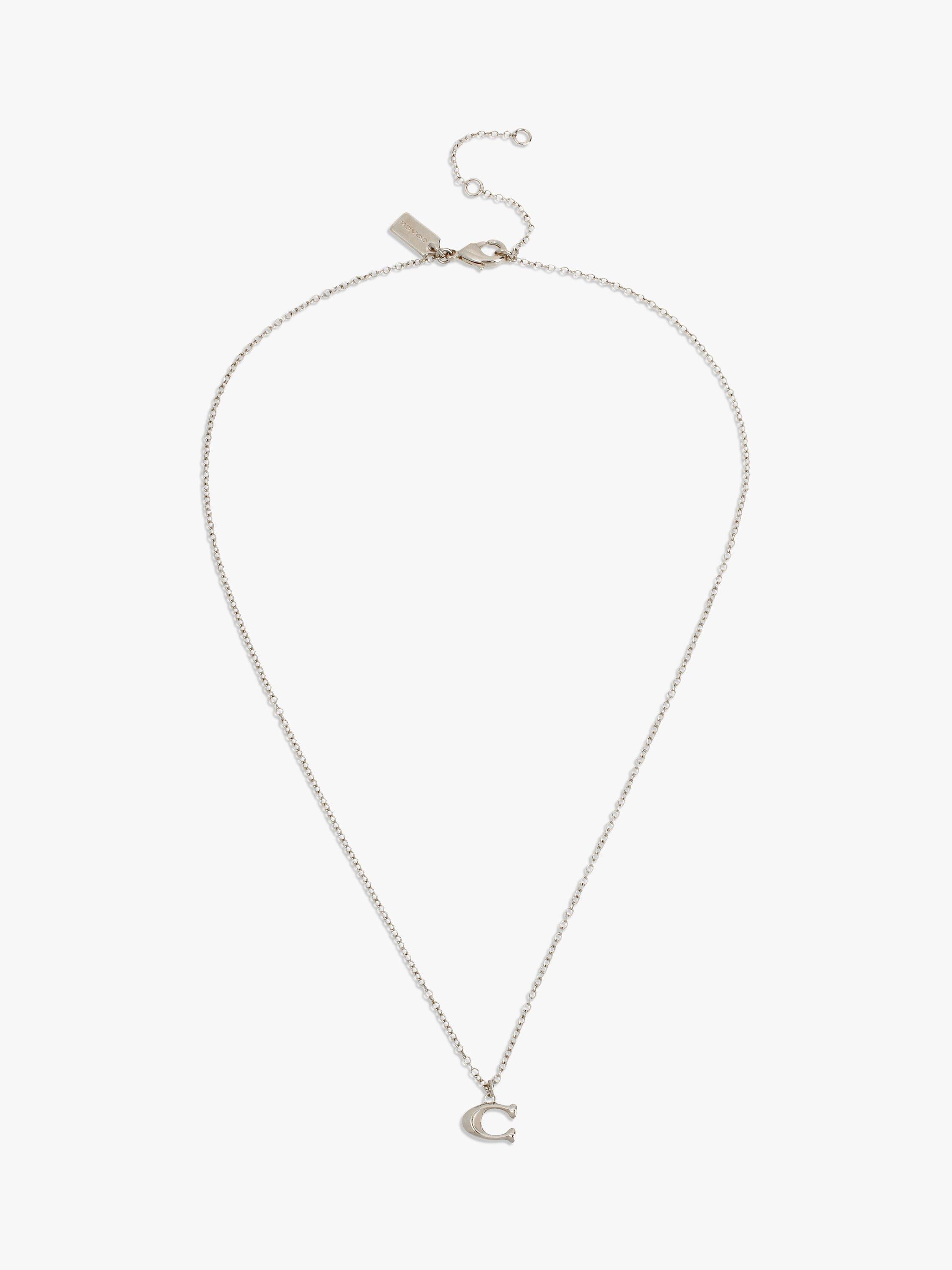 Coach Signature C pendant necklace silver, imported from the UK