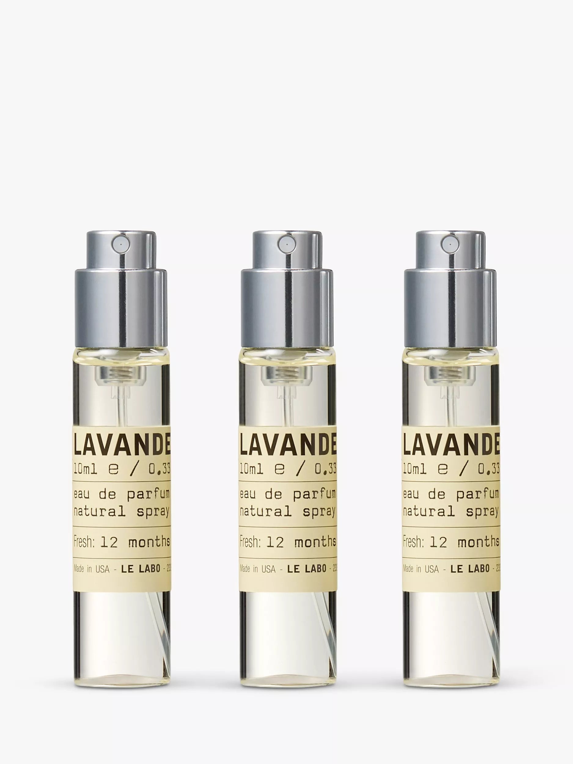 Le Labo lavender scented eau de parfum travel refill set, 3 x 10ml spray bottles, UK version