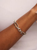 Orelia rectangular link t-bar bracelet silver - British product