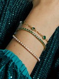 Orelia pearl tennis bracelet gold/white 17cm, imported from the UK