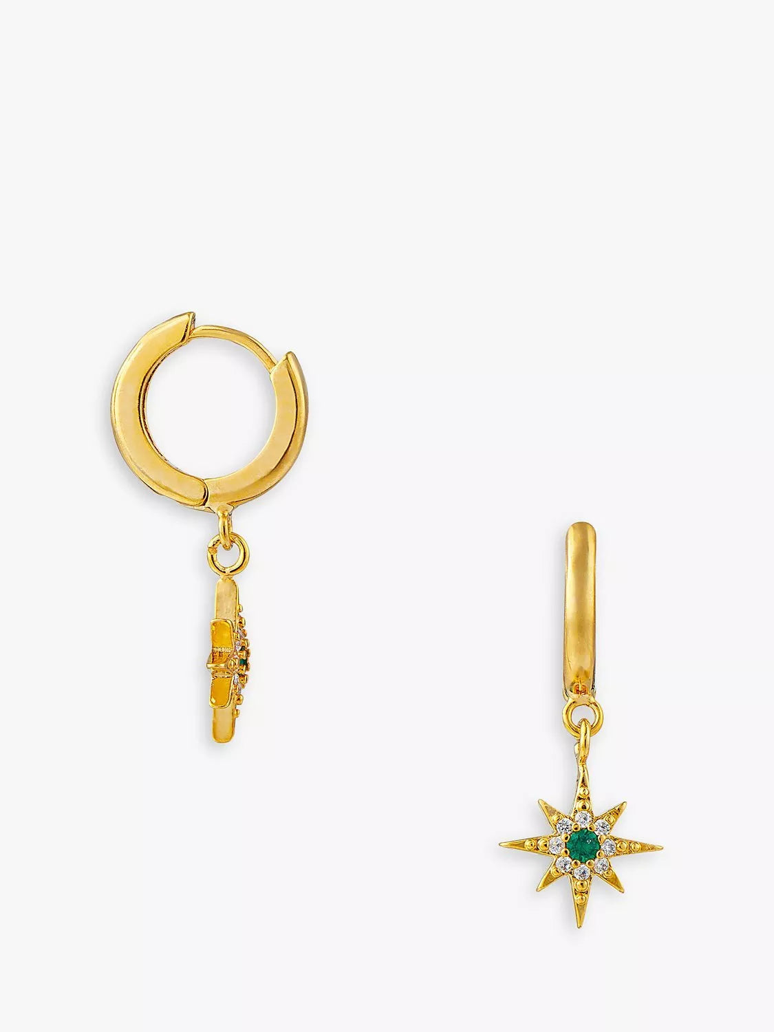 Orelia emerald pave huggie hoop earrings, UK version