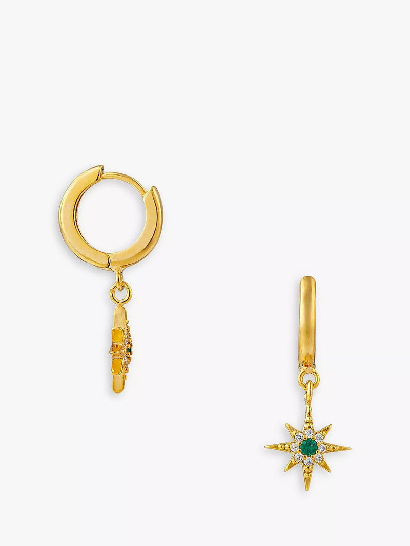 Orelia emerald pave huggie hoop earrings, UK version