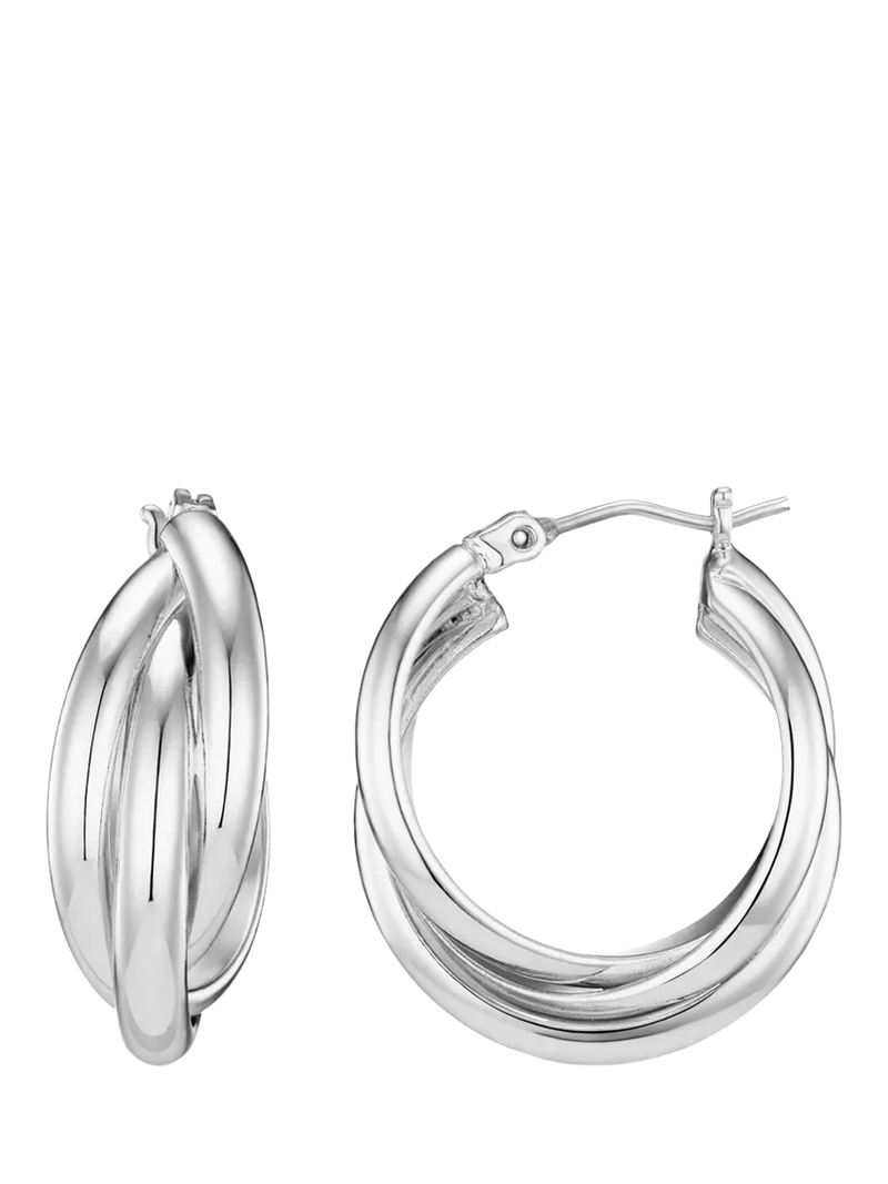 Orelia silver interlocking hoop earrings 2cm diameter (British brand)