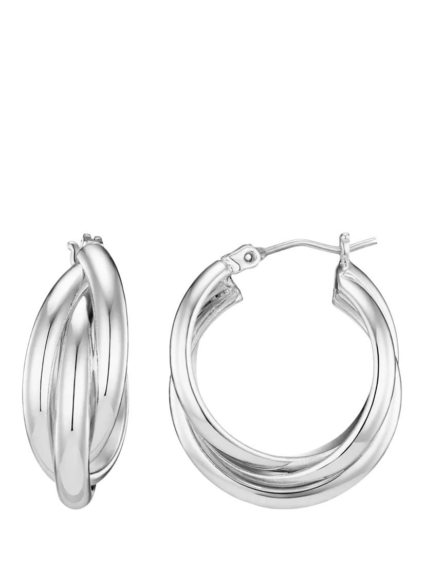 Orelia silver interlocking hoop earrings 2cm diameter (British brand)