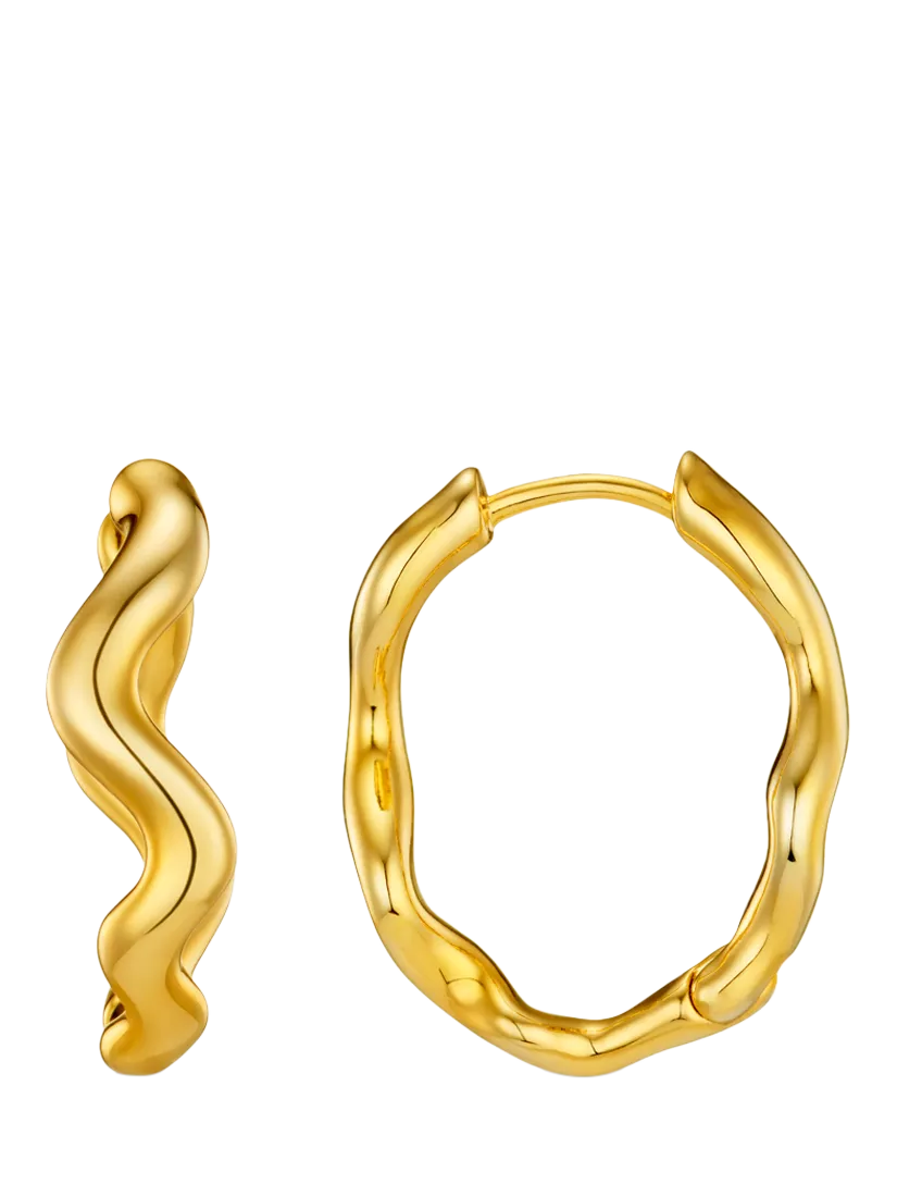 Orelia gold hoop earrings 12mm, imported from the UK