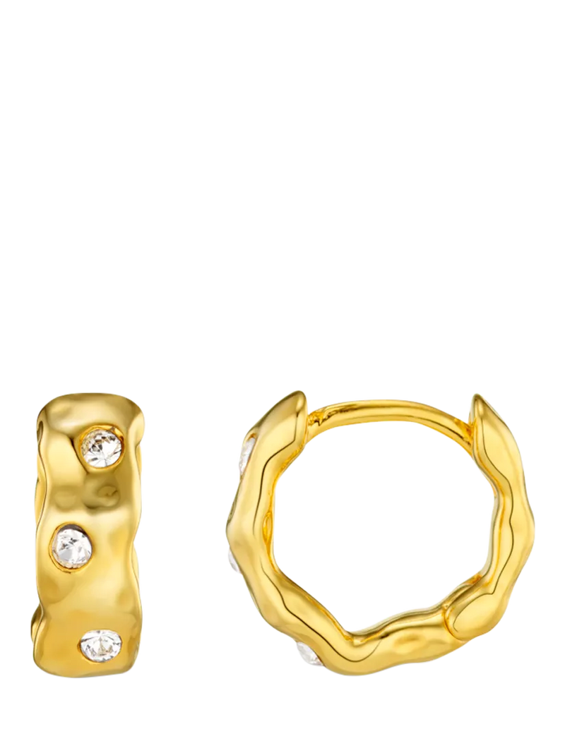 أقراط Orelia Molten Swarovski Crystal Huggie Hoop - منتج بريطاني