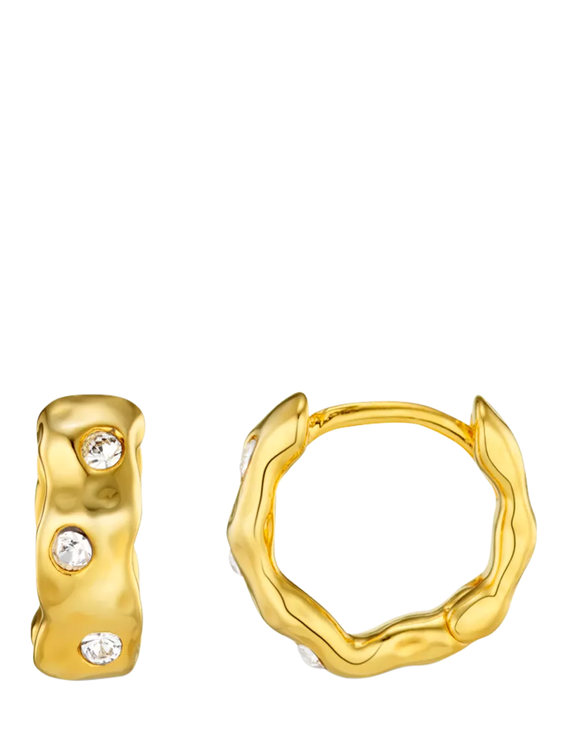 أقراط Orelia Molten Swarovski Crystal Huggie Hoop - منتج بريطاني