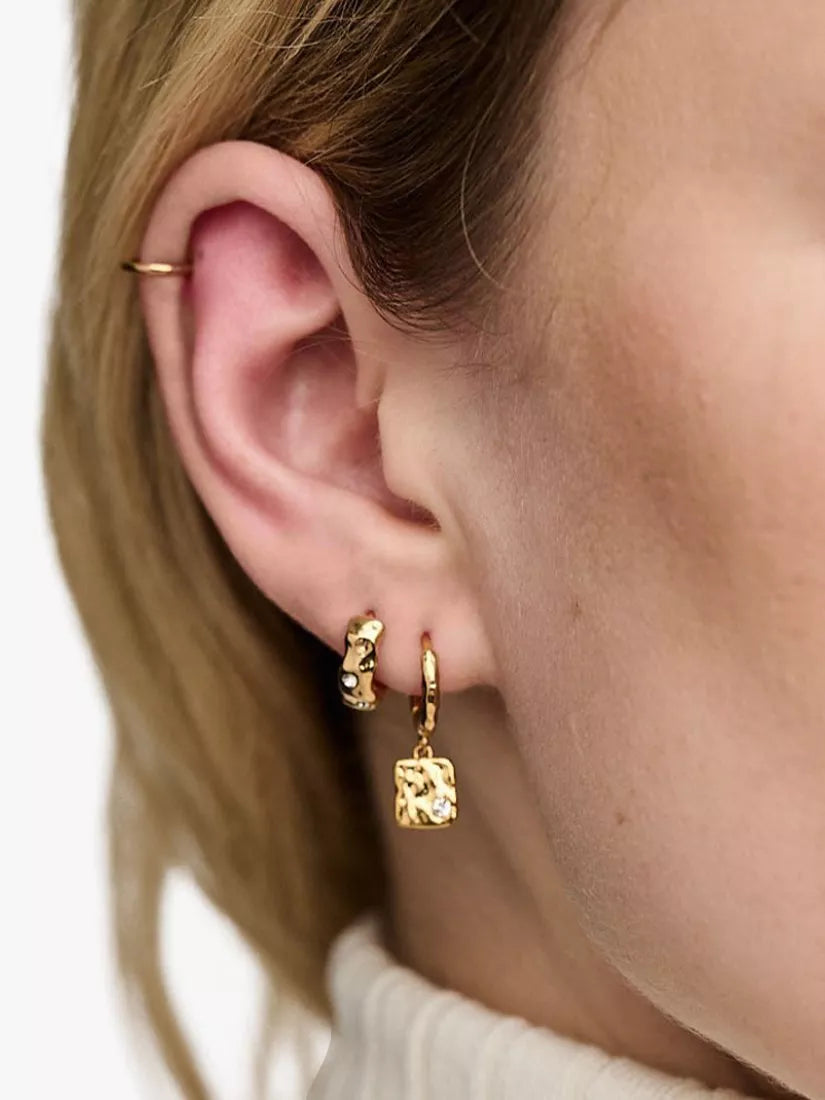 Orelia molten Swarovski crystal huggie hoop earrings - British product
