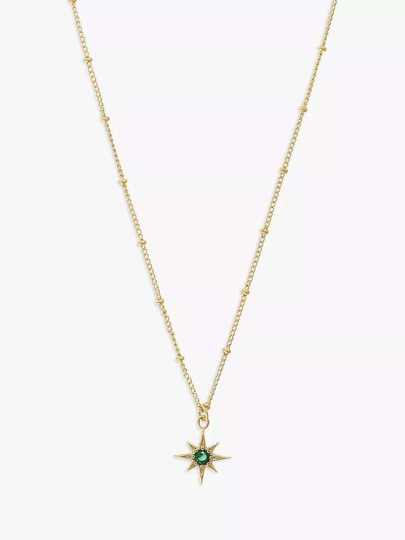 Orelia star charm necklace gold plated emerald cubic zirconia, UK version