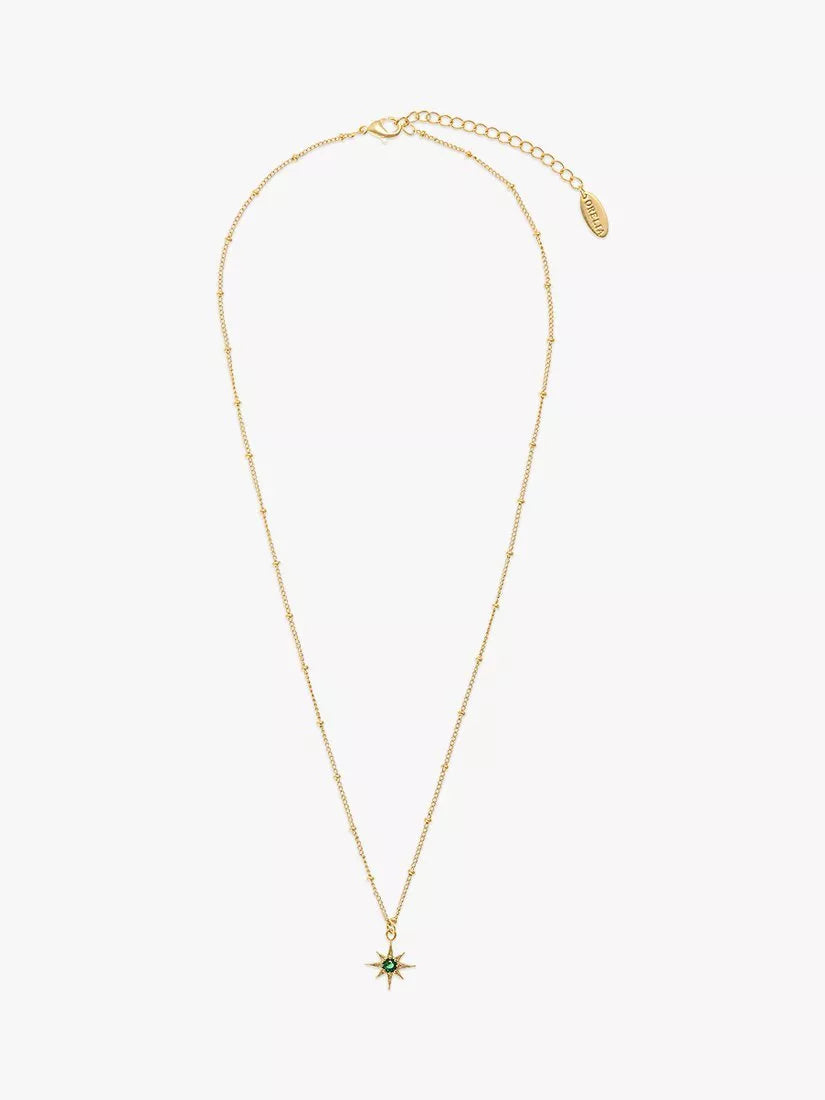 Orelia star charm necklace gold plated emerald cubic zirconia, UK version