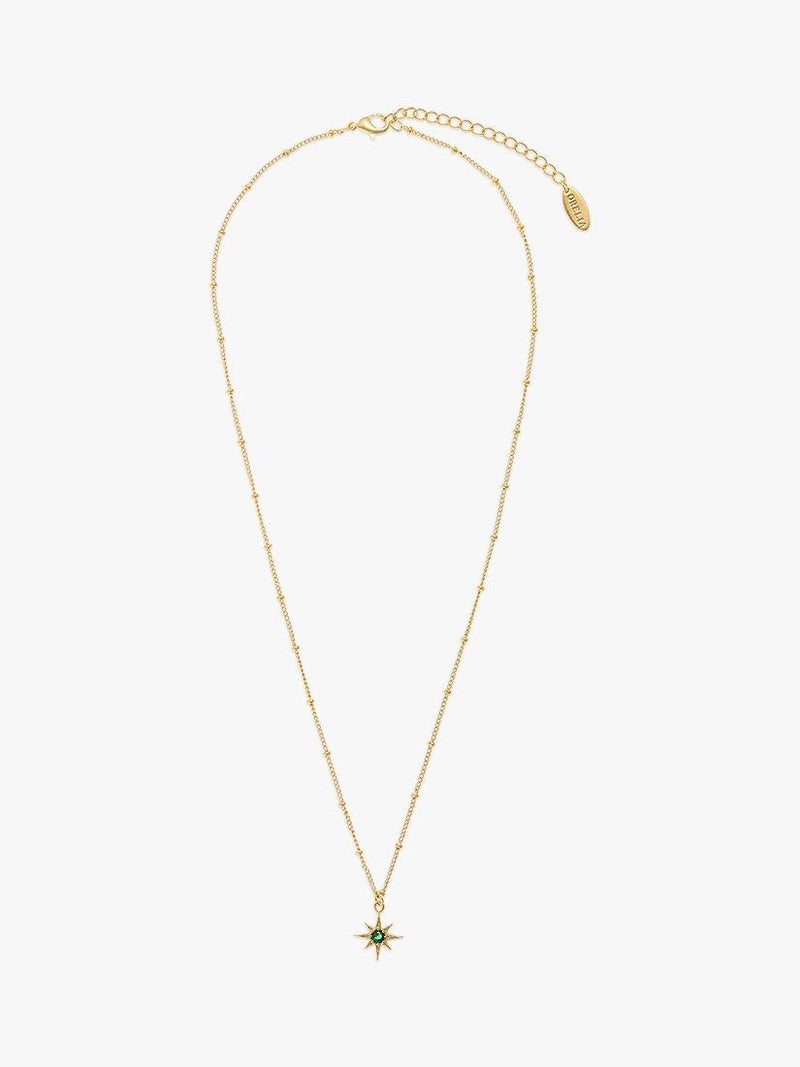 Orelia star charm necklace gold plated emerald cubic zirconia, UK version