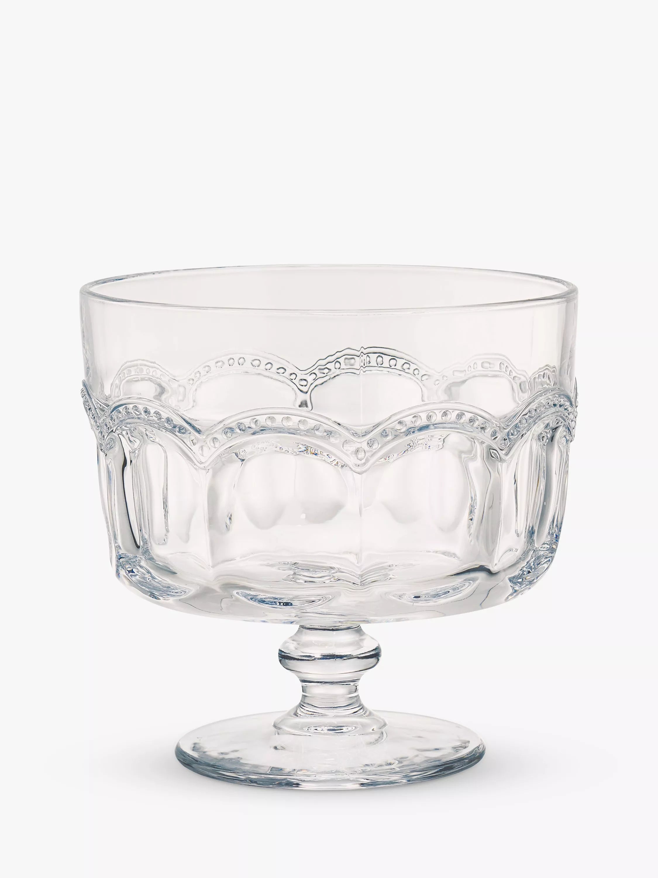 Artland Pearl Ridge glass trifle bowl 20cm clear - British product
